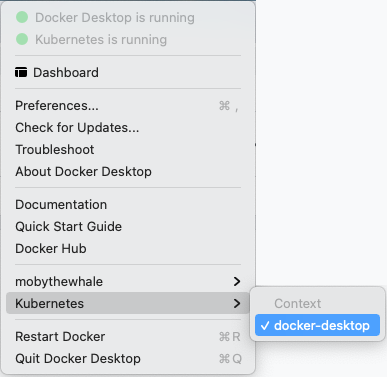 Docker Menu with Kubernetes