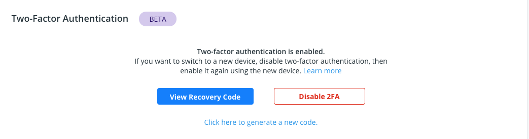 Disable 2fa button