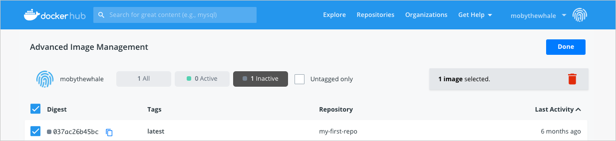 Advanced image management dashboard